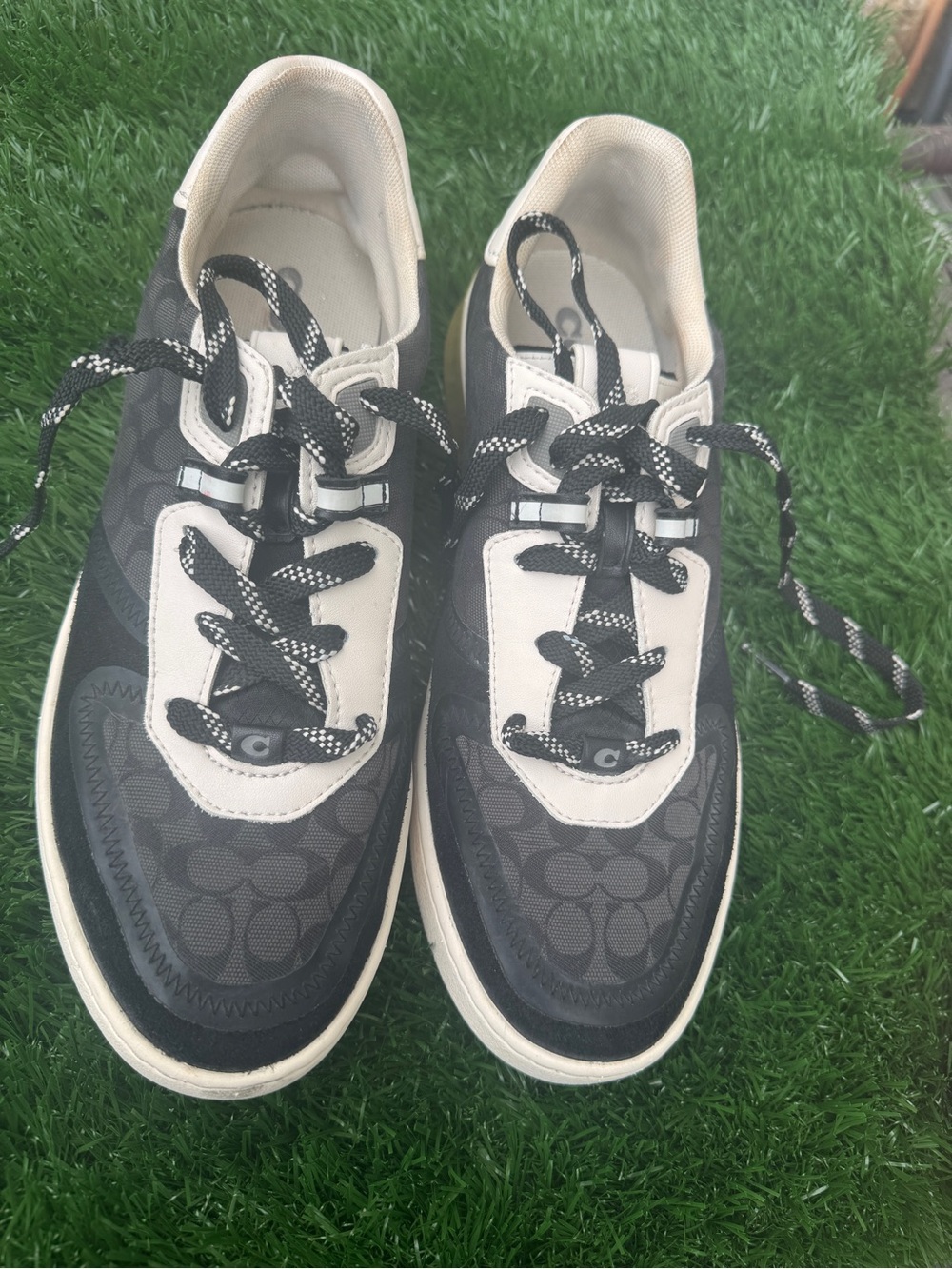 Coach Black and Cream Signature Low-Top Sneaker - Picture 6 of 6
